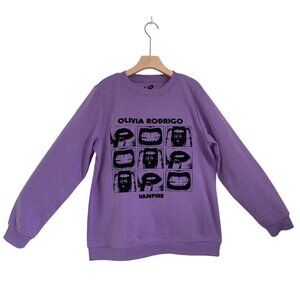 Olivia Rodrigo Womens Vampire Graphic Sweatshirt Round Neck Purple Size XL